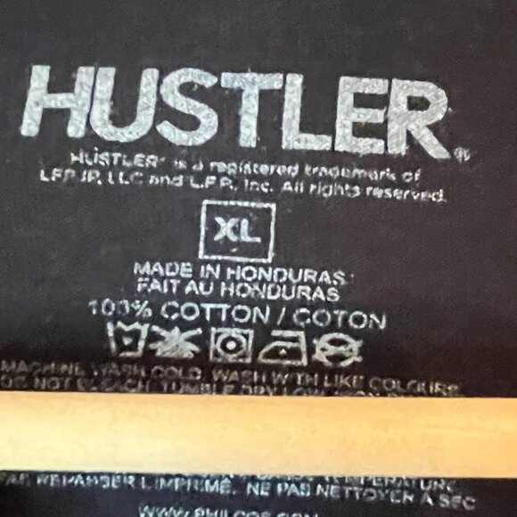 Hustler Black American Flag Short Sleeve T-Shirt Extra Large - Picture 2 of 3